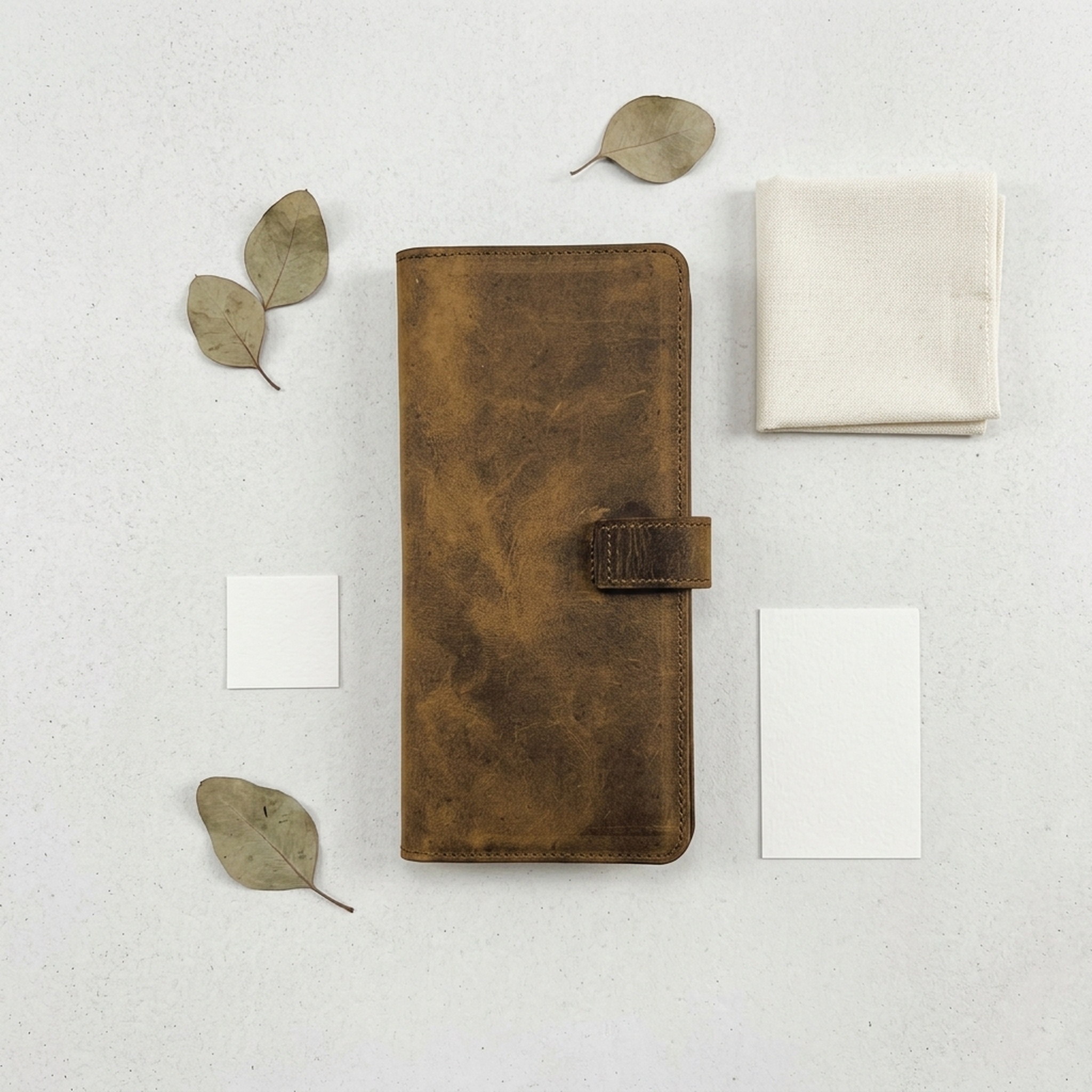 Leather checkbook cover — AI-generated listing photo
